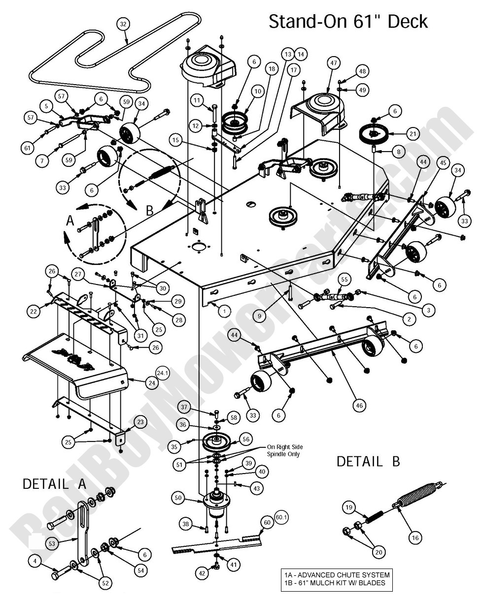 1401 - Bad Boy Mower Parts Lookup > 2016 > Stand-On > 61\" Deck Assembly